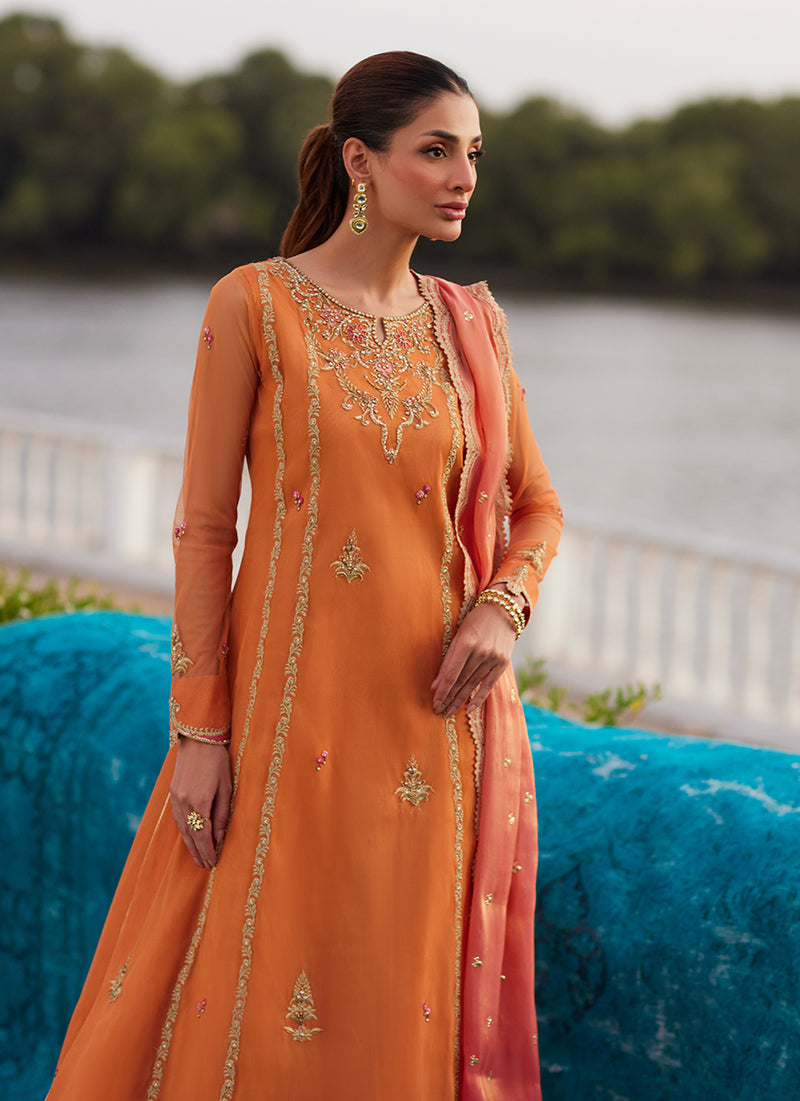 Anarkali Apricot Kalidaar And Dupatta