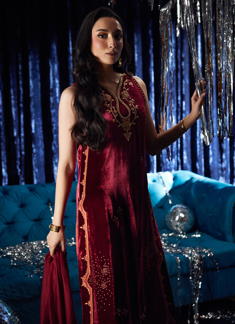 Arden Garnet Shirt And Dupatta