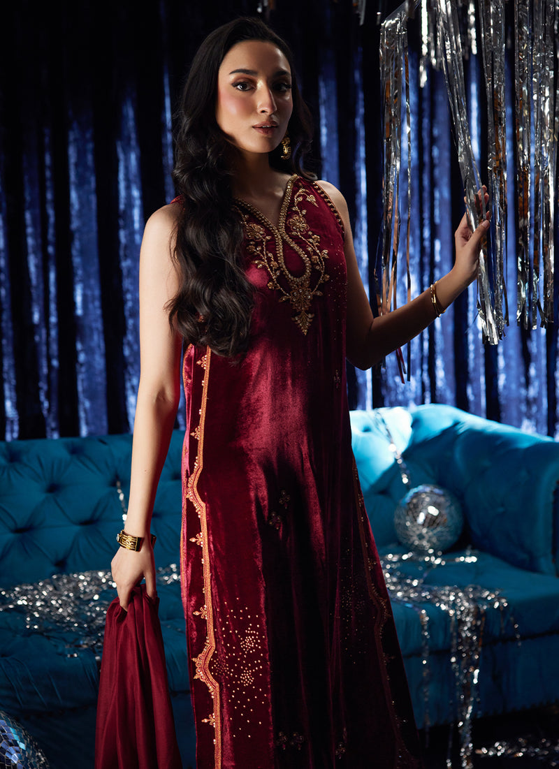 Arden Garnet Shirt And Dupatta