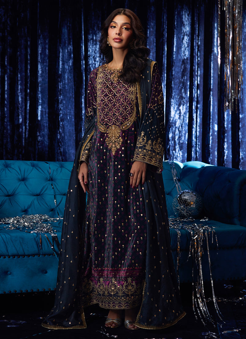 Reeya Velvet Shirt And Dupatta