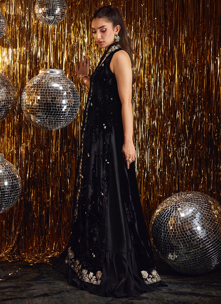 Aveline Black Velvet Jacket