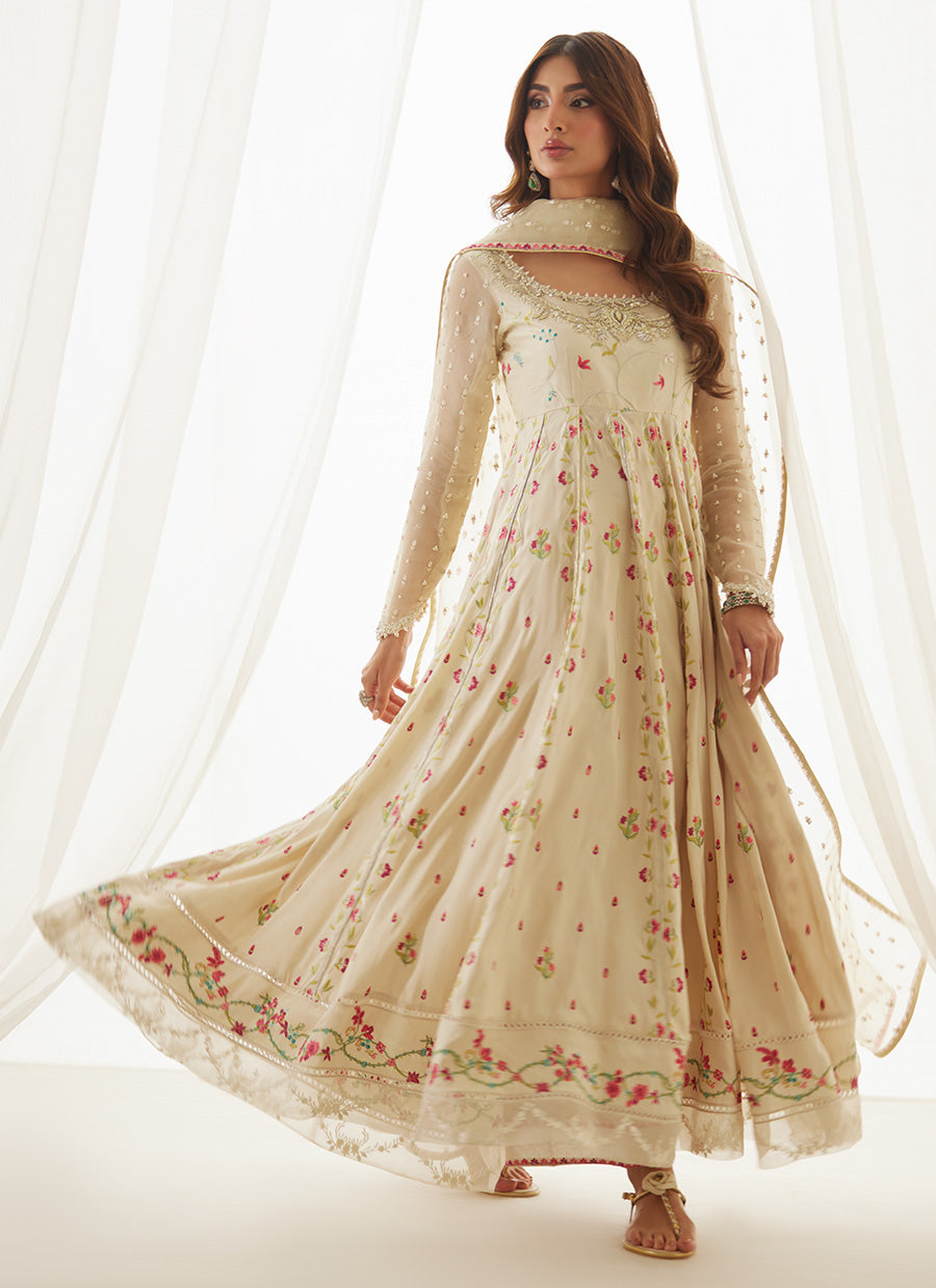 Aris Ivory Kalidaar And Dupatta