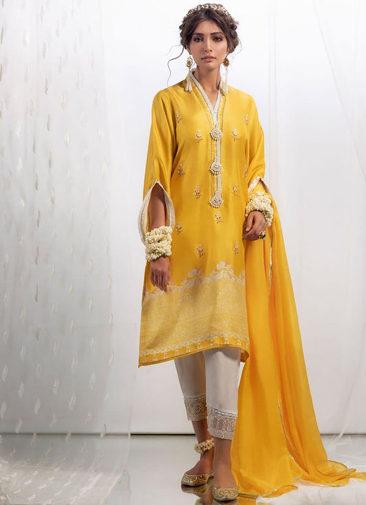 Pure crepe silk shadow shalwar