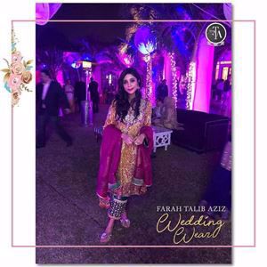 Beautiful Muzi Sufi glowing in an uber festive Farah Talib Aziz ensemble