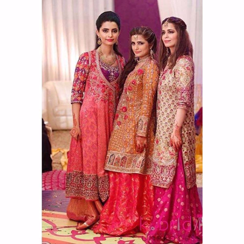 Gorgeous sisters looking uber festive in Farah Talib Aziz wedding wear