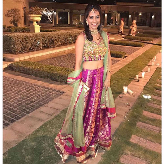 Amun Nadeem looks beautiful in a Farah Talib Aziz embellished lengha choli