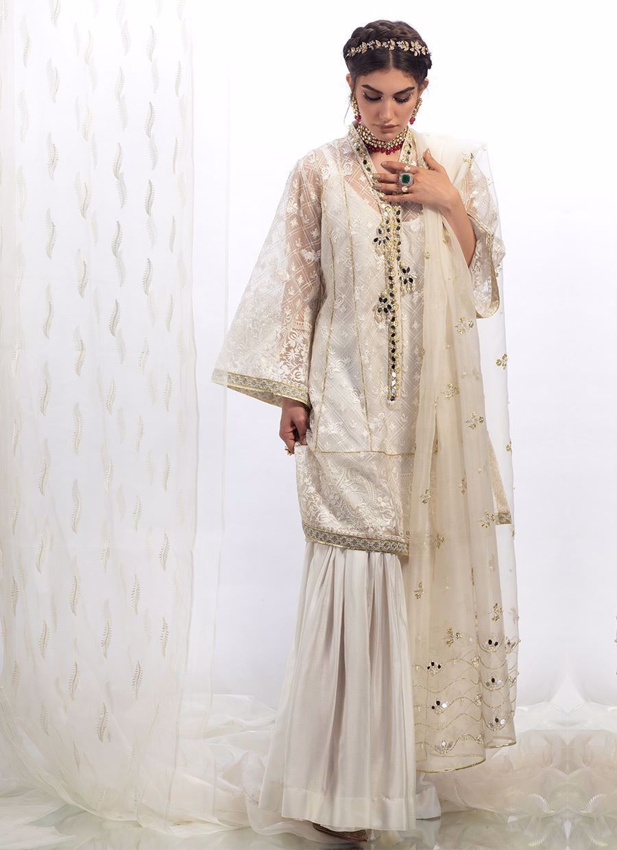 Crepe silk gharara