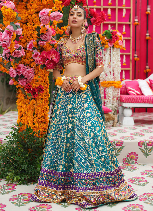 Jade Peacock Lengha Choli