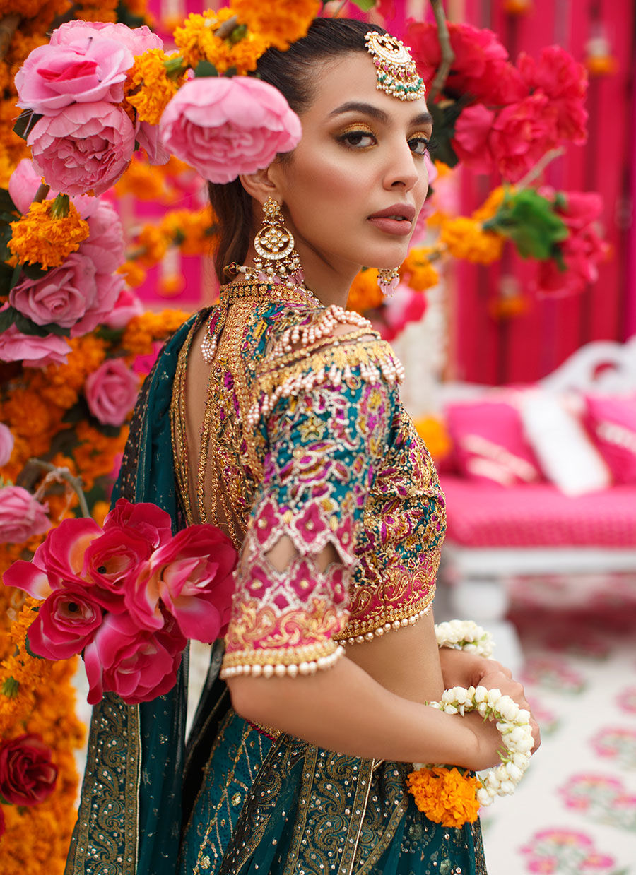 Jade Peacock Lengha Choli