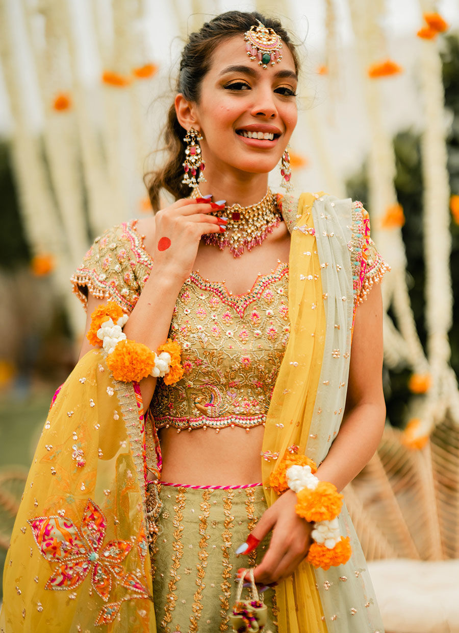 Zena Lime Lehenga Choli