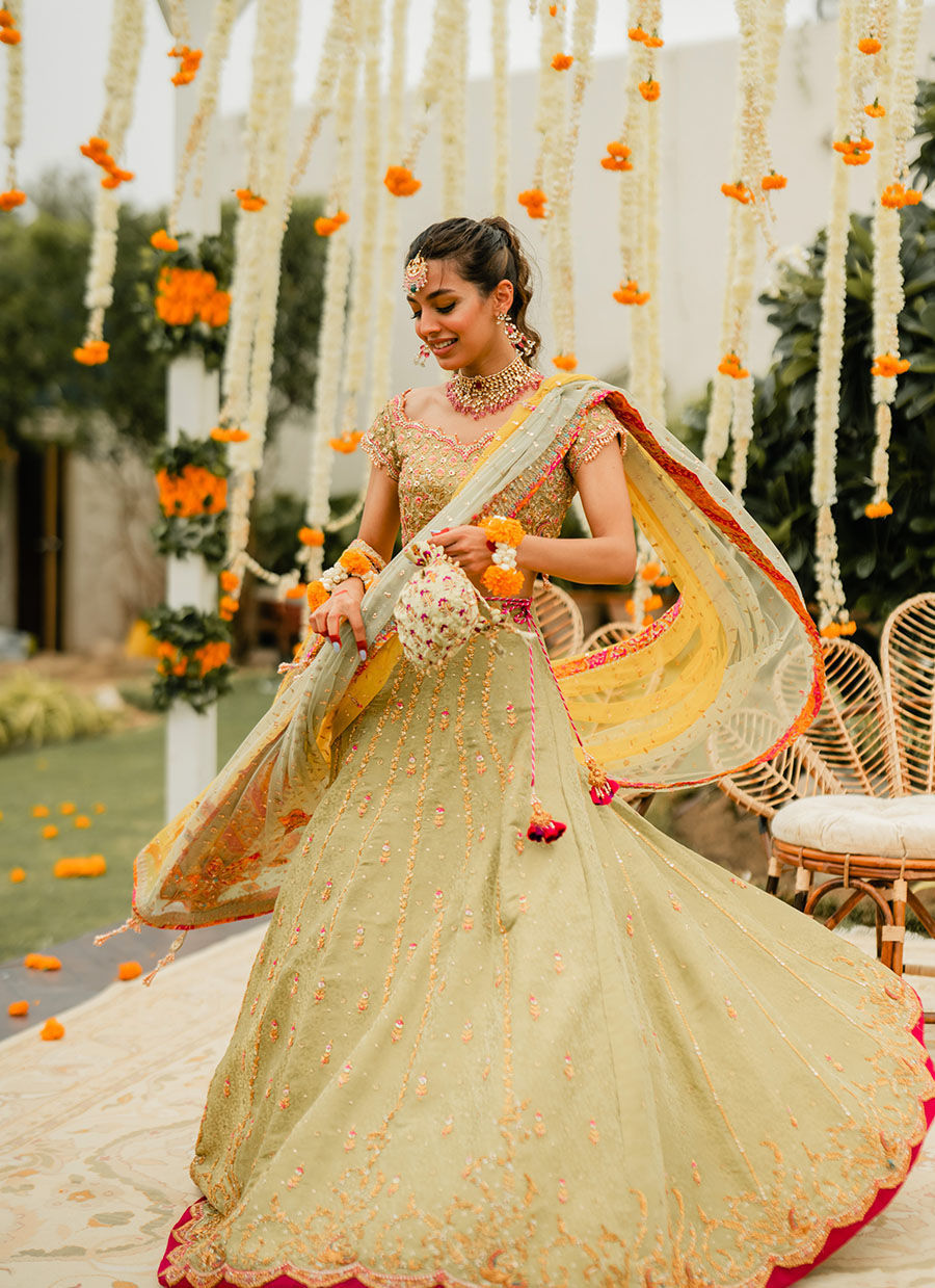 Zena Lime Lehenga Choli