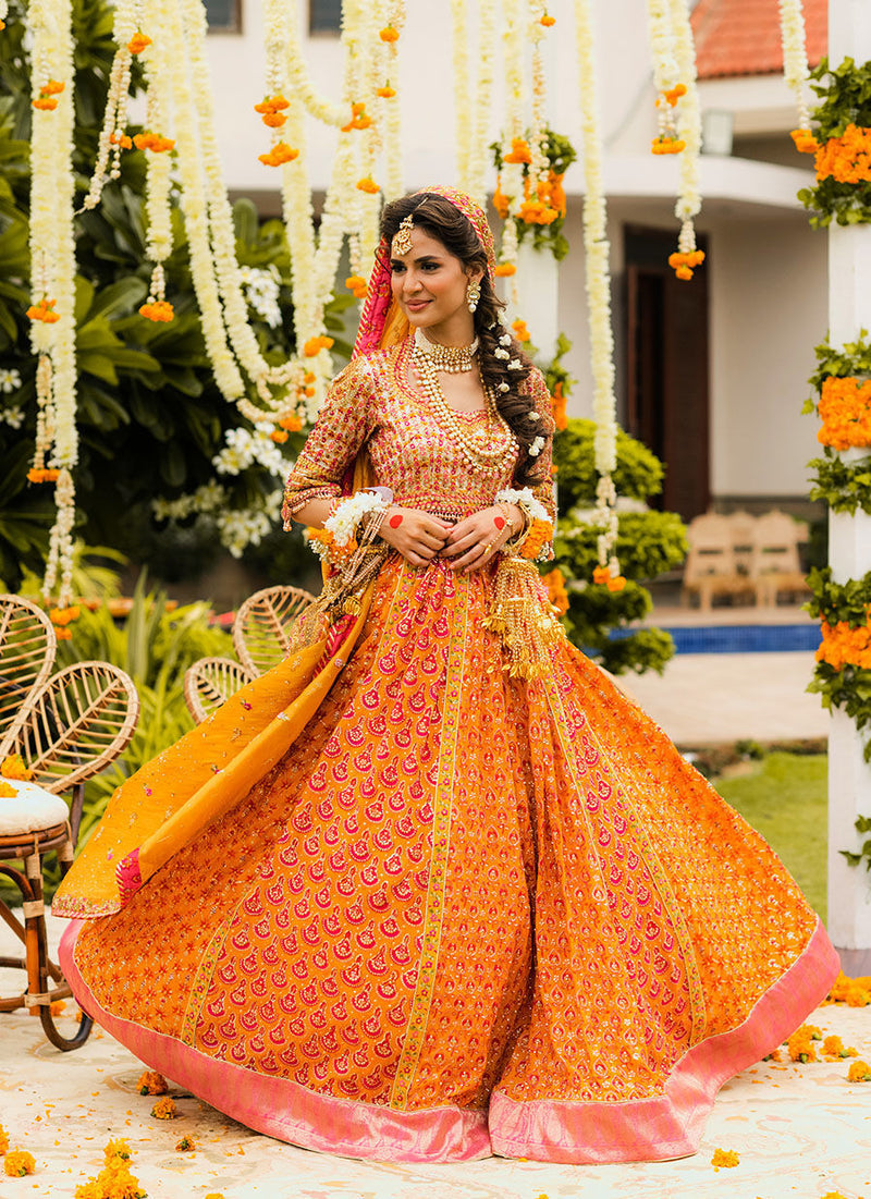 Riha Saffron Lehenga Choli