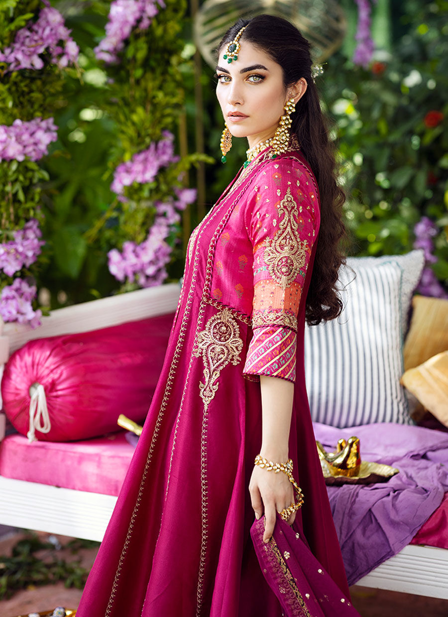 Zareen Fuchsia Kalidaar and Dupatta