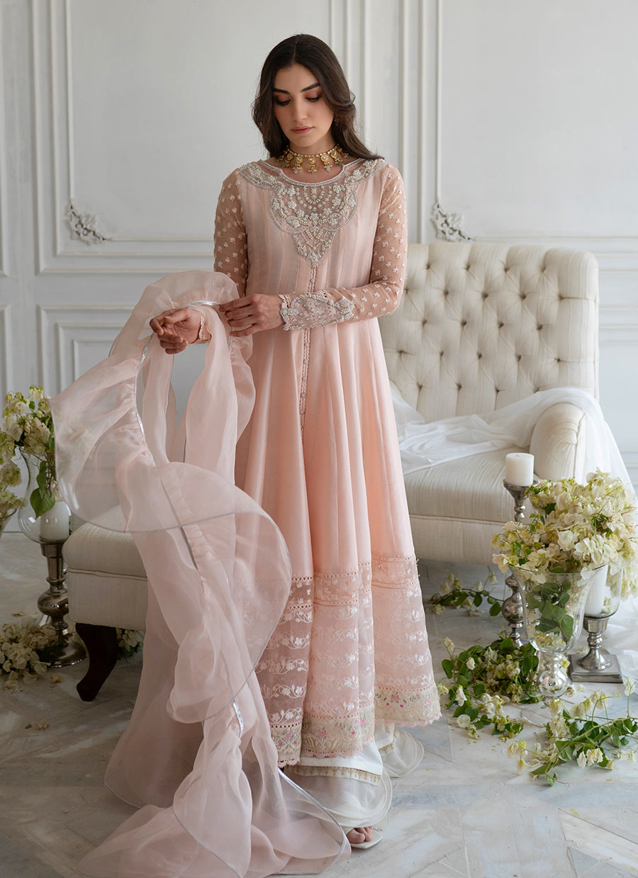 Lulu Peach Kalidaar and dupatta