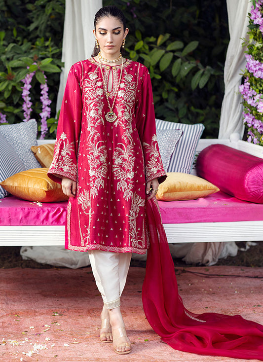 Zari Embroidered Pure Silk Shalwar