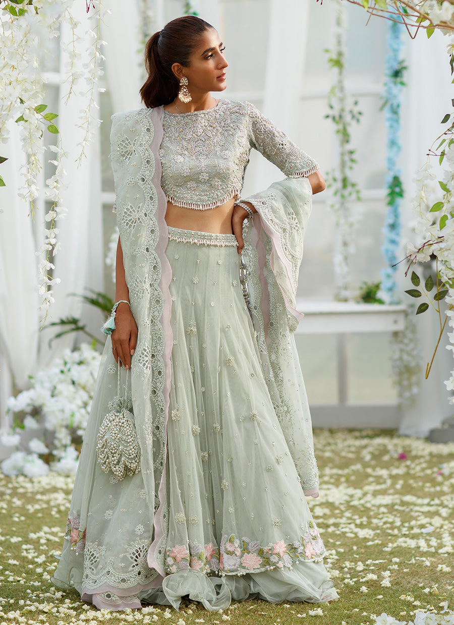 Fia Fresh Mint Cutwork Lengha Choli