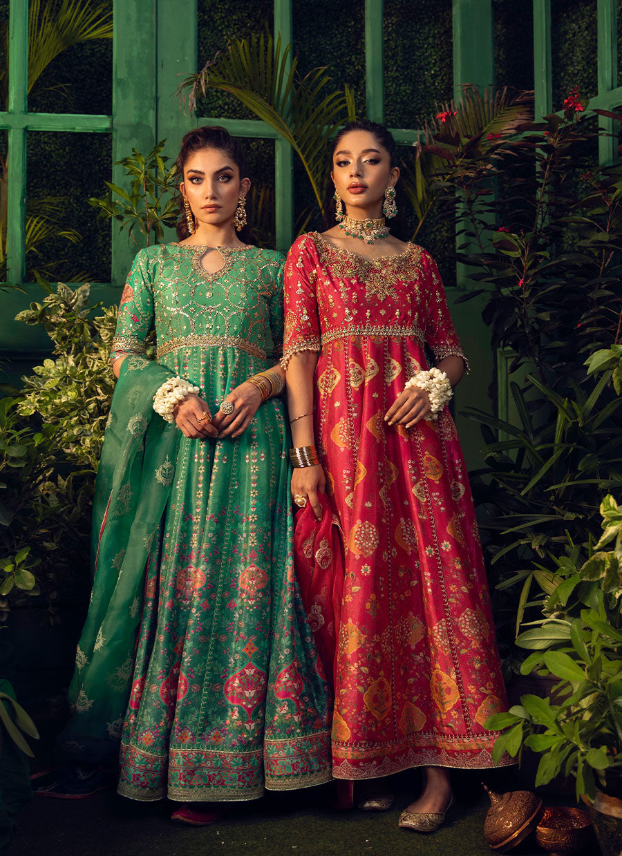 Zaar Emerald Ombre Kalidar With Dupatta