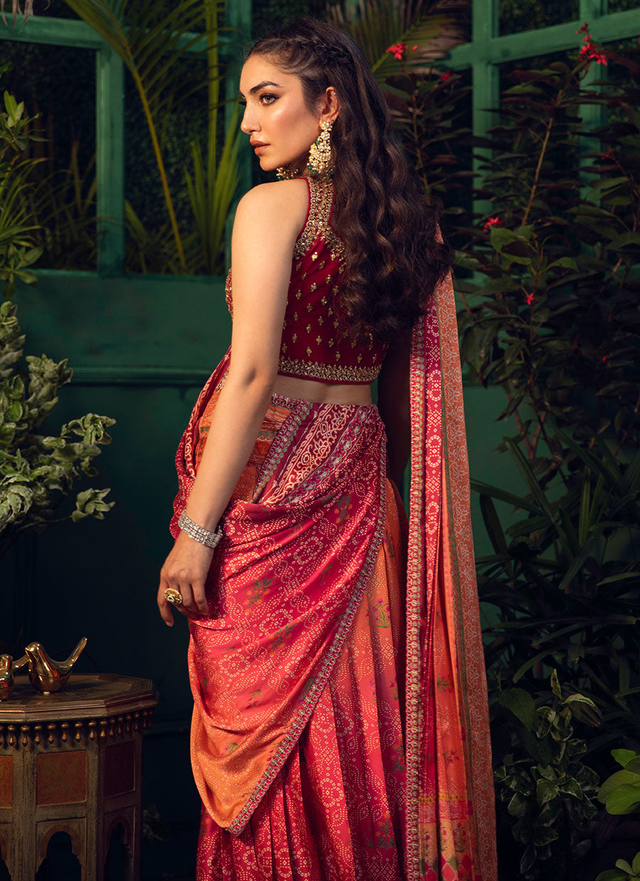 Parisa Draped Ombre Lehenga Saree