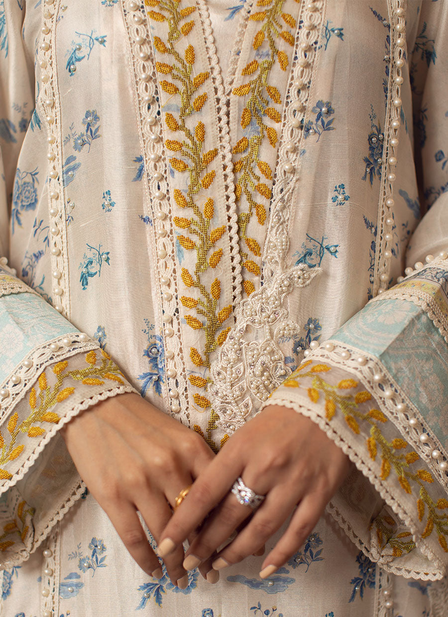 Amari Ivory Silk Shirt and Dupatta