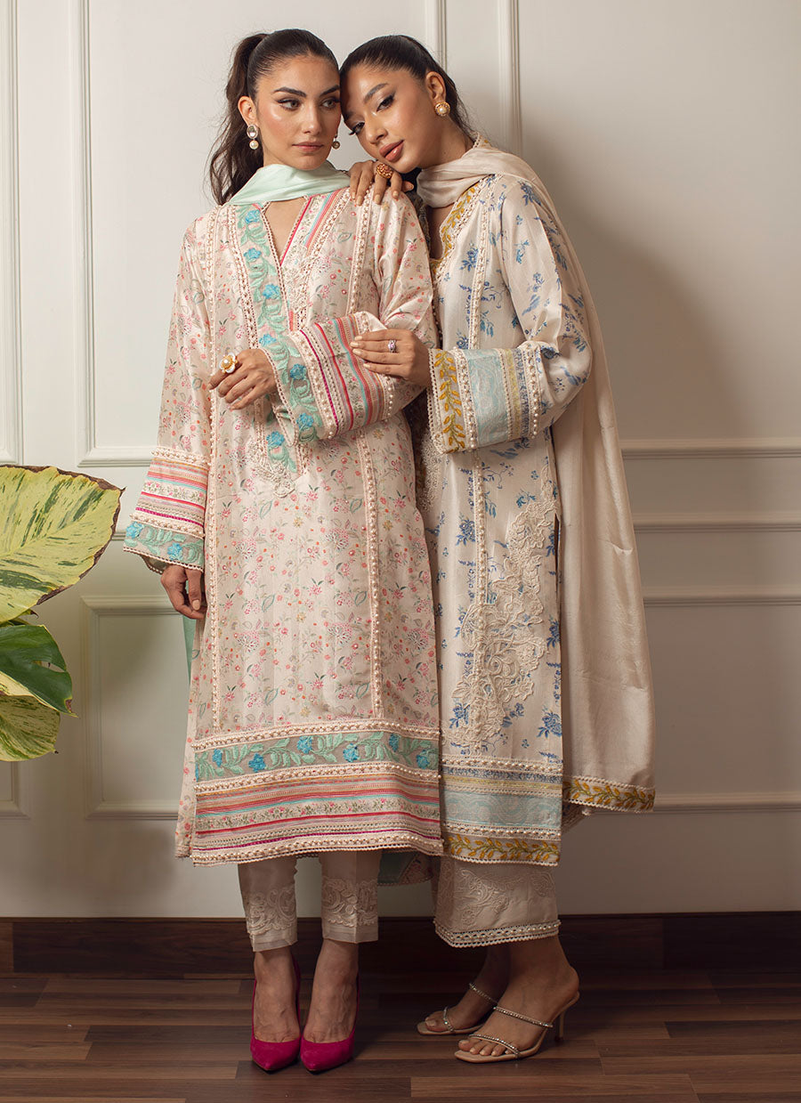 Amari Ivory Silk Shirt and Dupatta