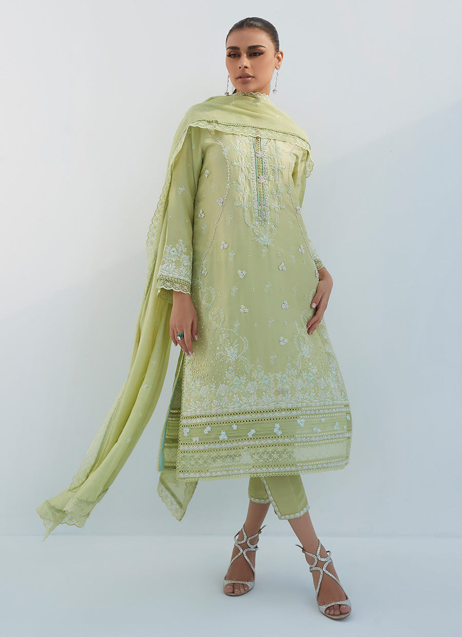 Judie Apple Green Shirt And Dupatta