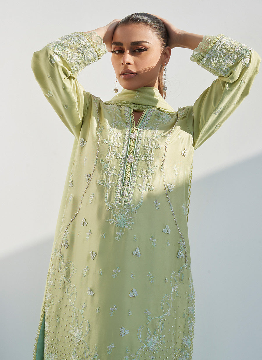 Judie Apple Green Shirt And Dupatta