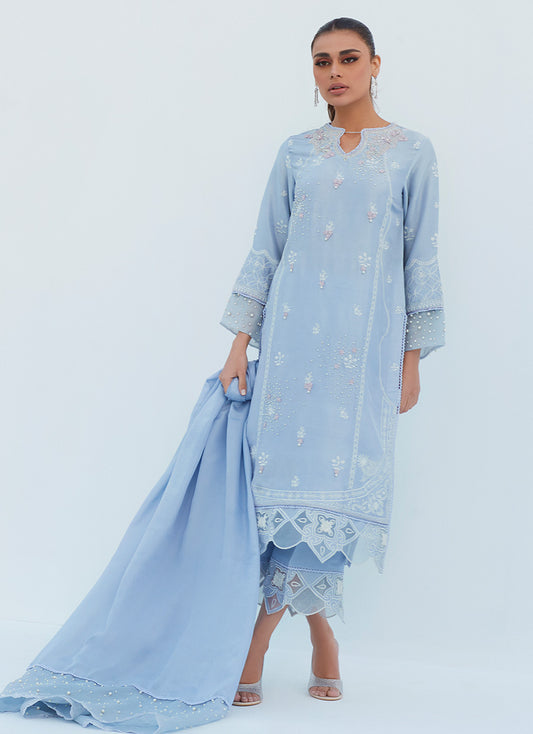 Sheryl Periwinkle Shirt And Dupatta