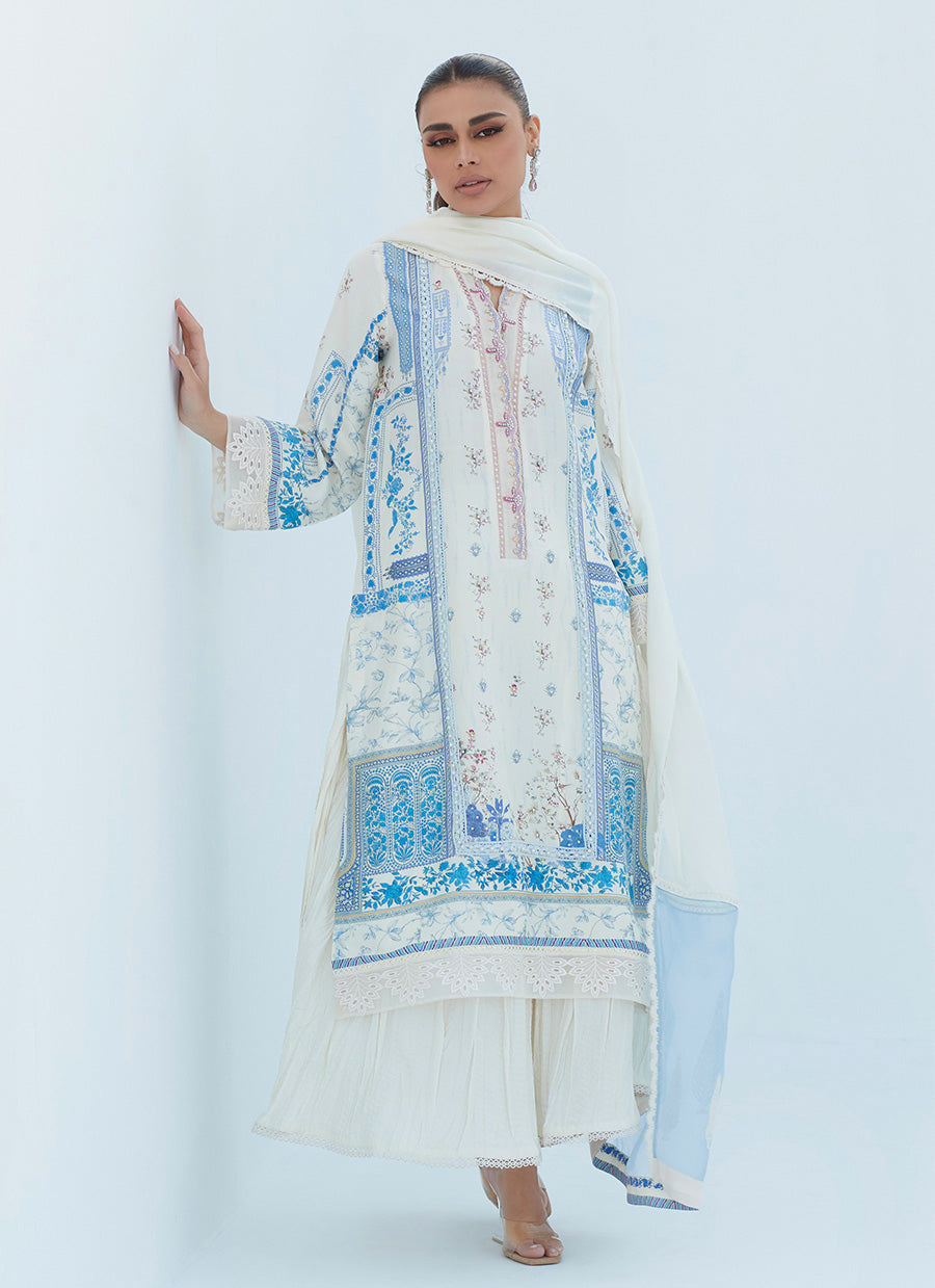 Erica Ivory Shirt And Dupatta