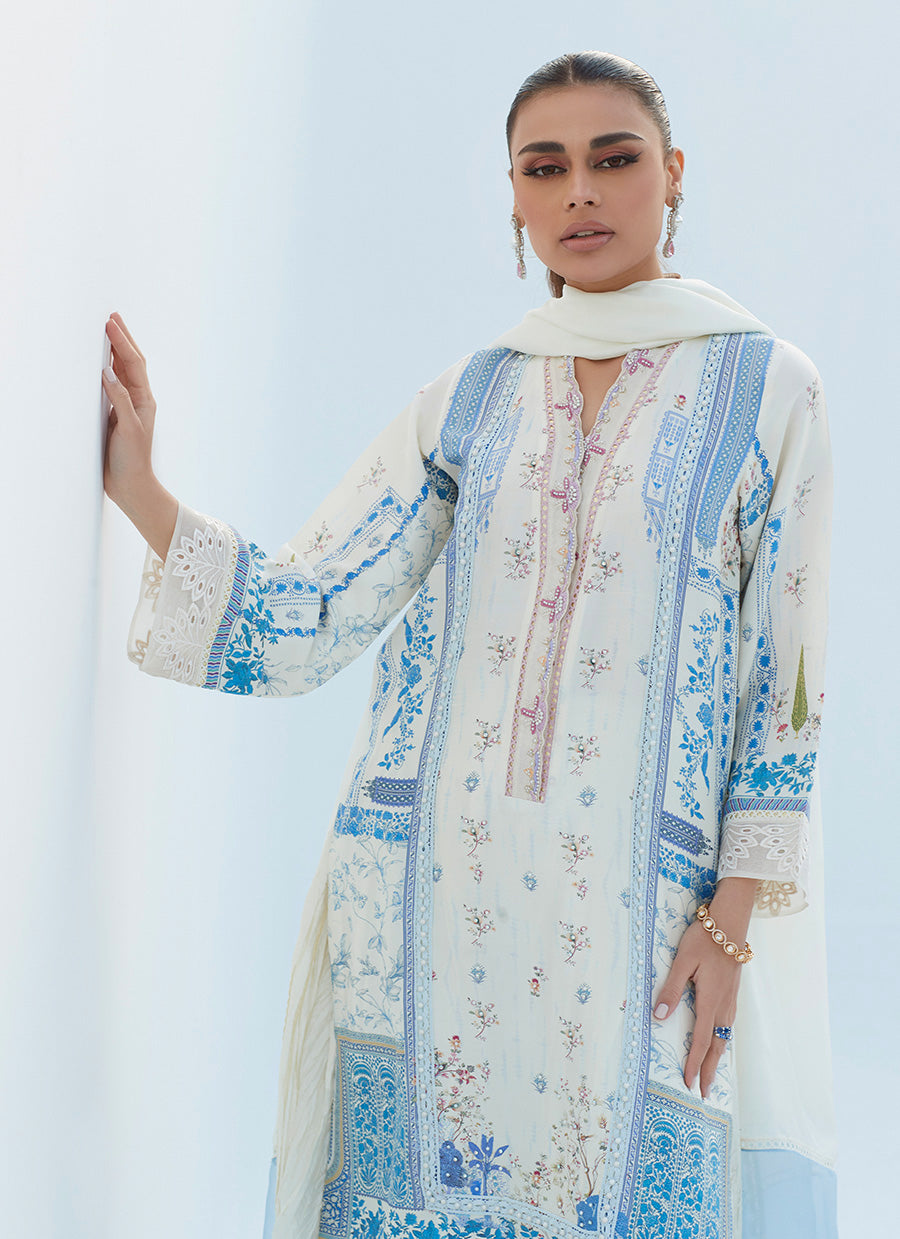 Erica Ivory Shirt And Dupatta