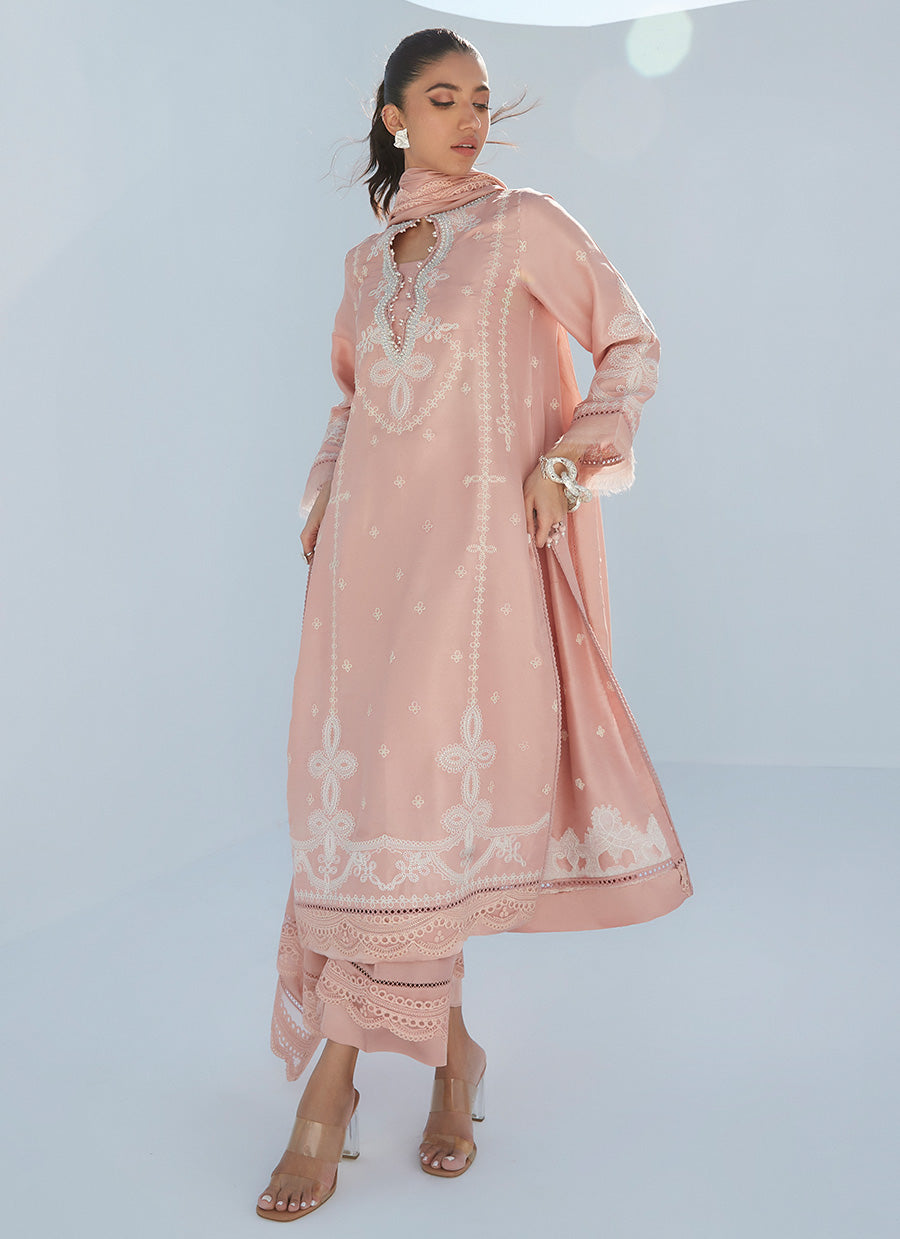 Erica Apricot Shirt And Dupatta