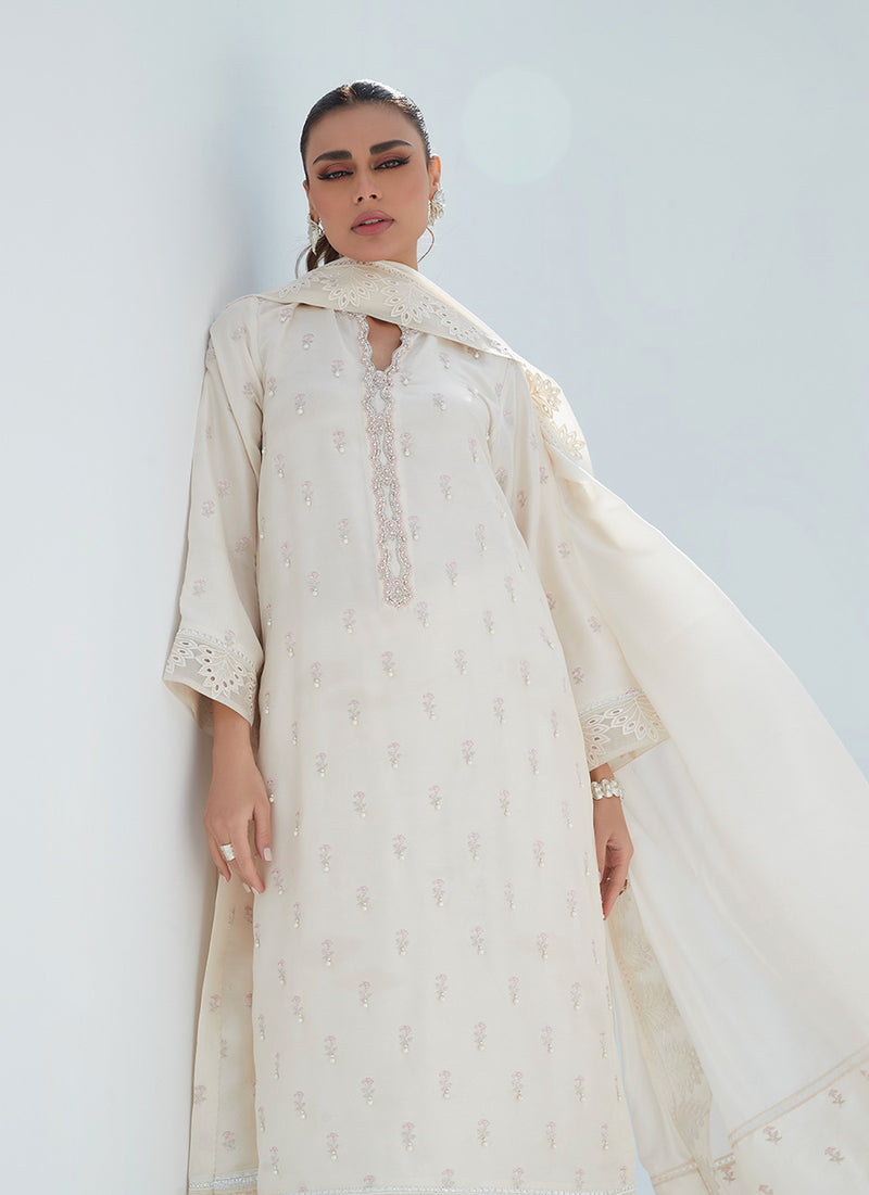 Rosie Ivory Shirt And Dupatta