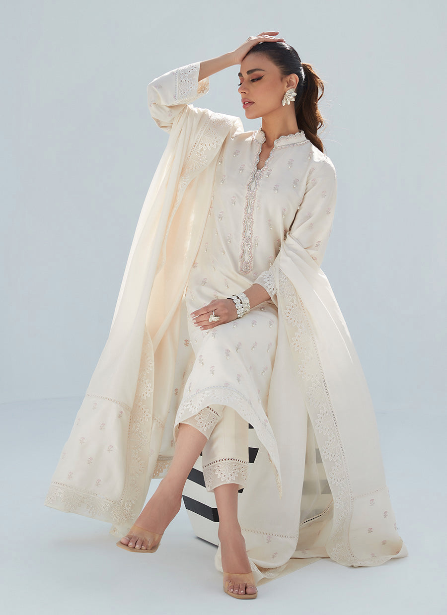 Rosie Ivory Shirt And Dupatta