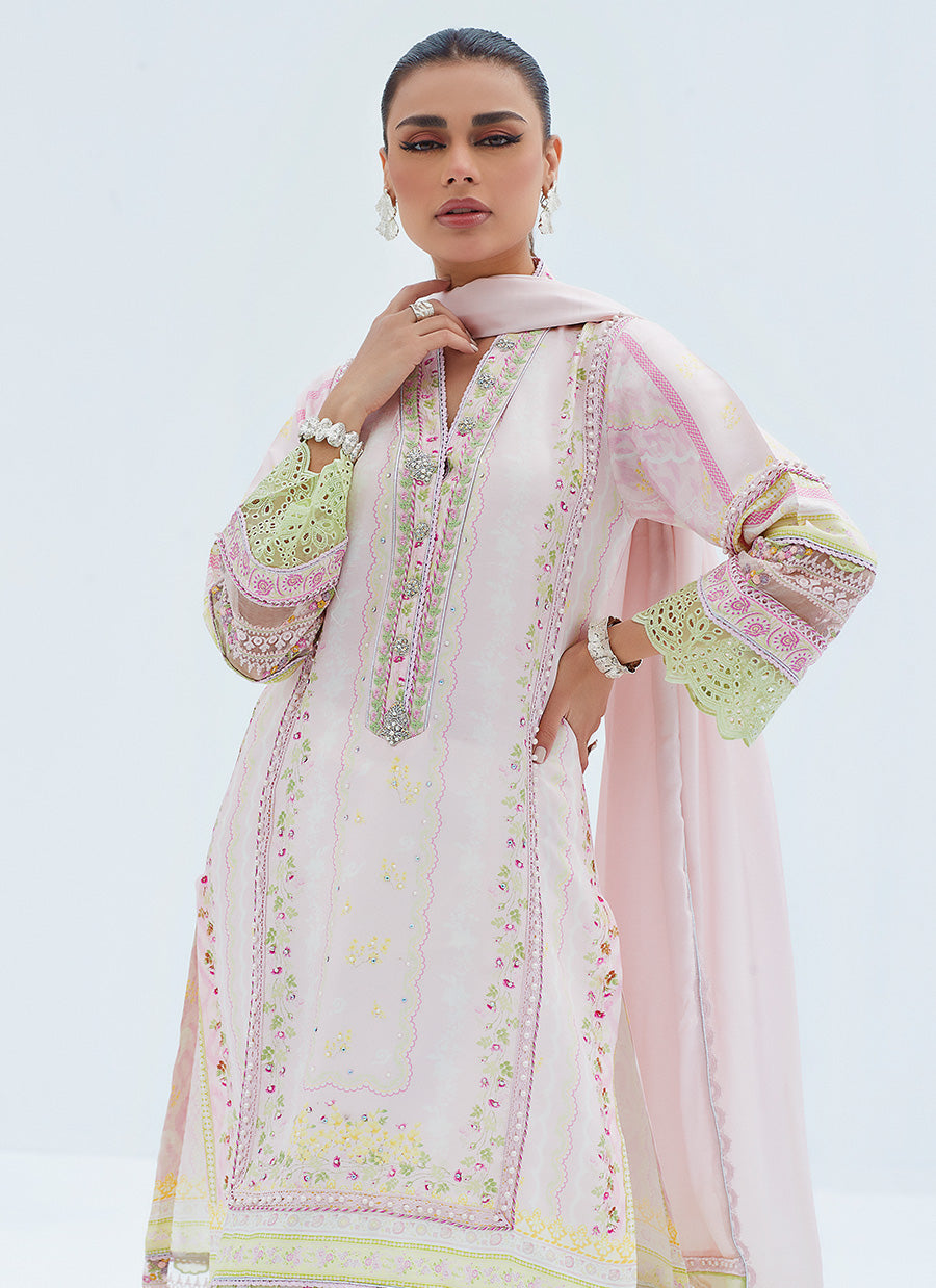 Delphi Pink Shirt And dupatta