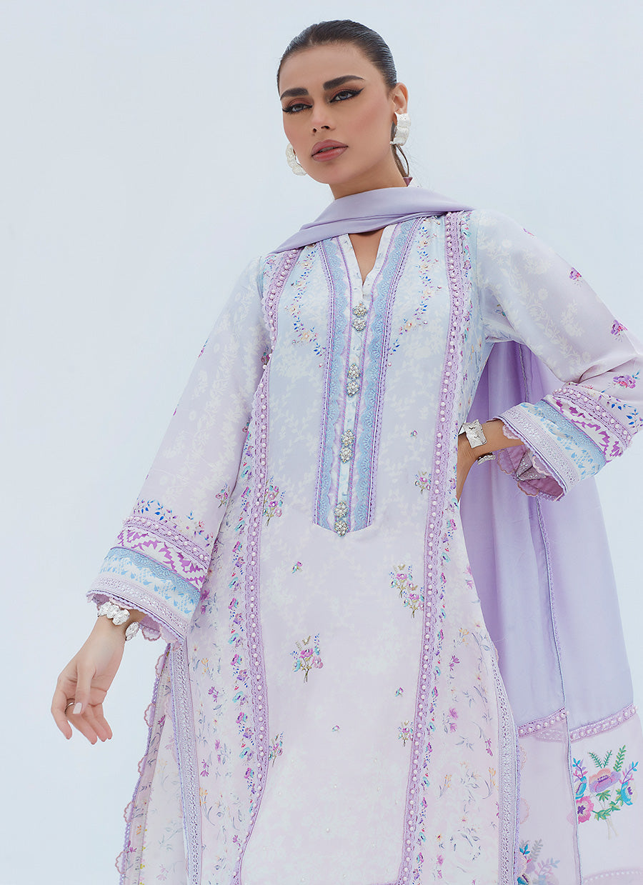 Liz Lilac Shirt And Dupatta