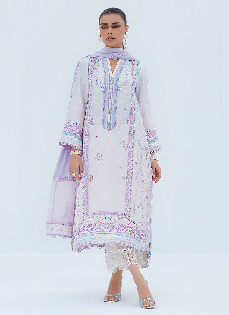Liz Lilac Shirt And Dupatta