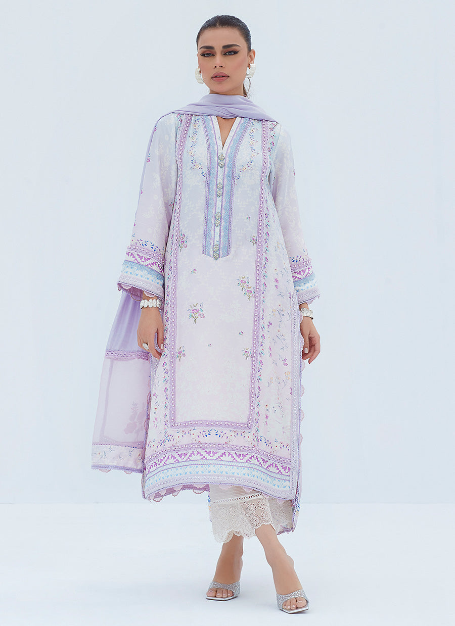 Liz Lilac Shirt And Dupatta