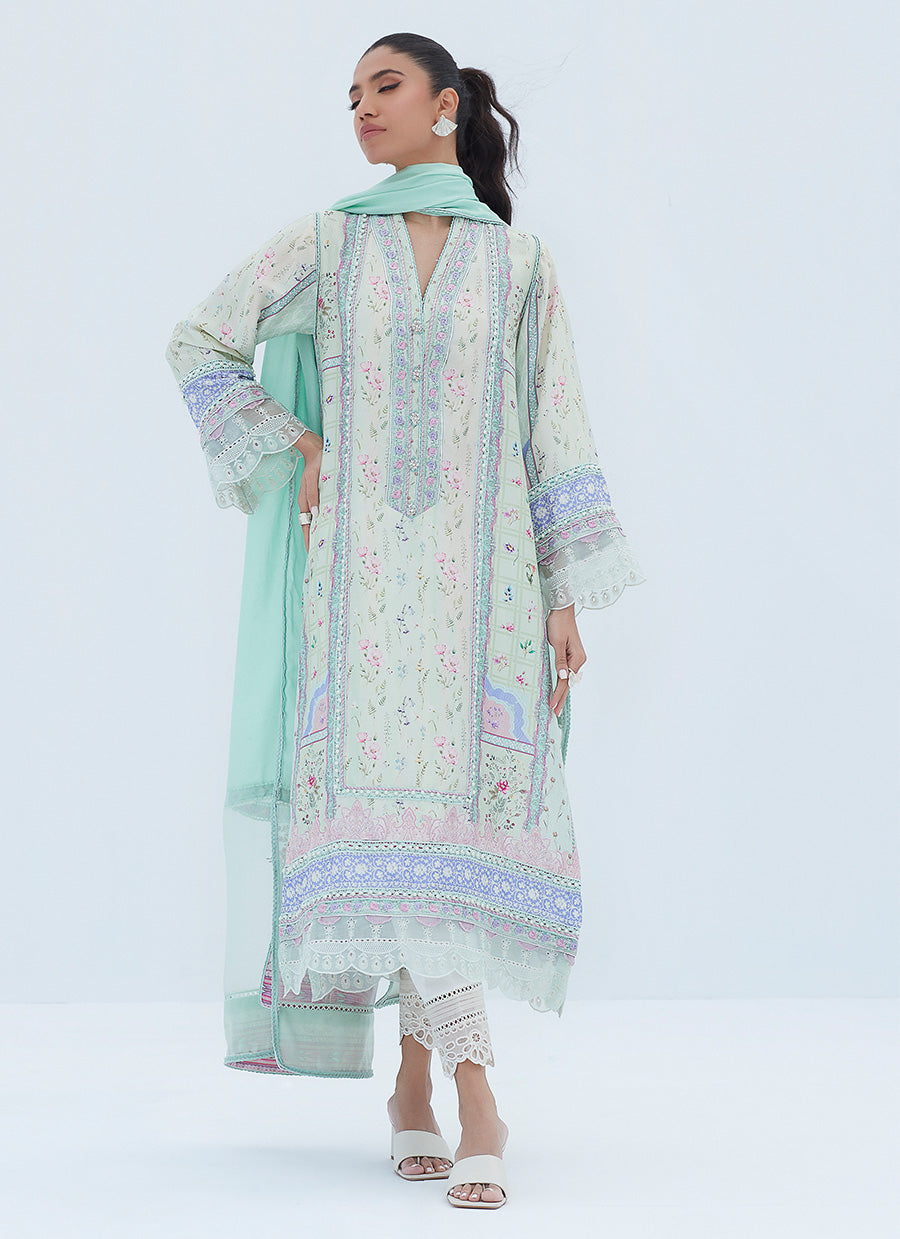 Amanda Aqua Shirt And Dupatta