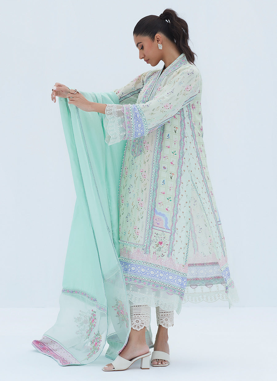 Amanda Aqua Shirt And Dupatta