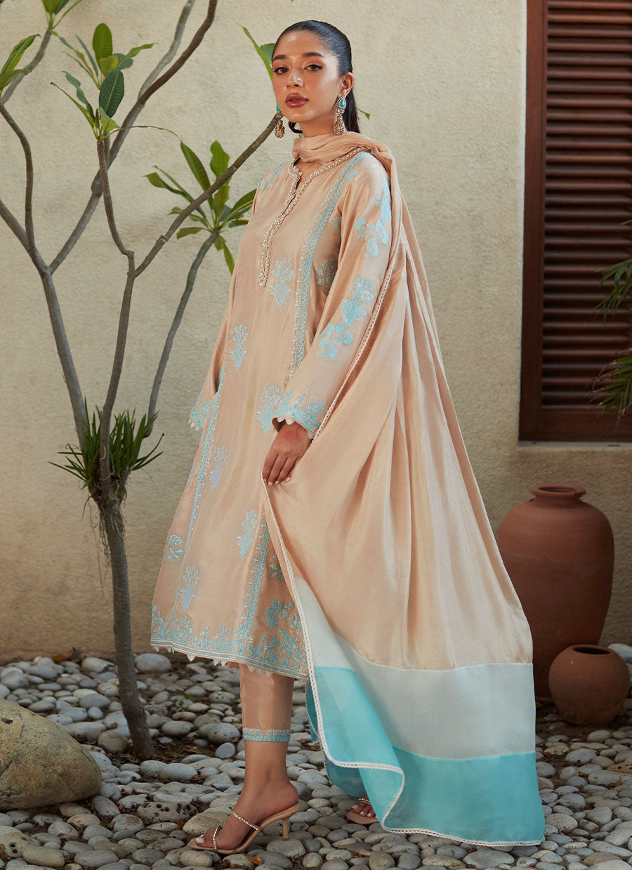 Mindi Beige Shirt and Dupatta