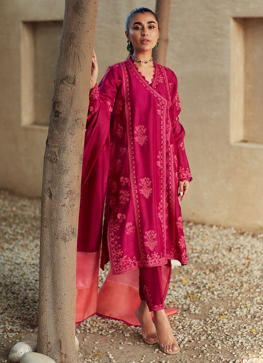 Gaelle Magenta Shirt and Dupatta