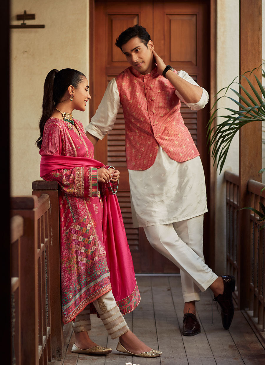 Dinaal Magenta Shirt and Dupatta