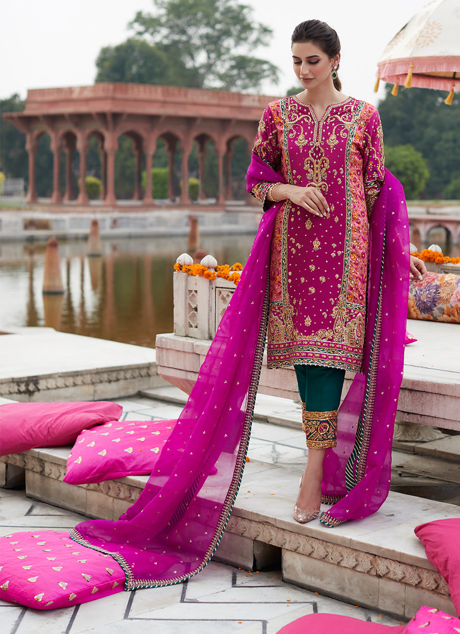 Zahra Mehndi Magenta BP Kurta