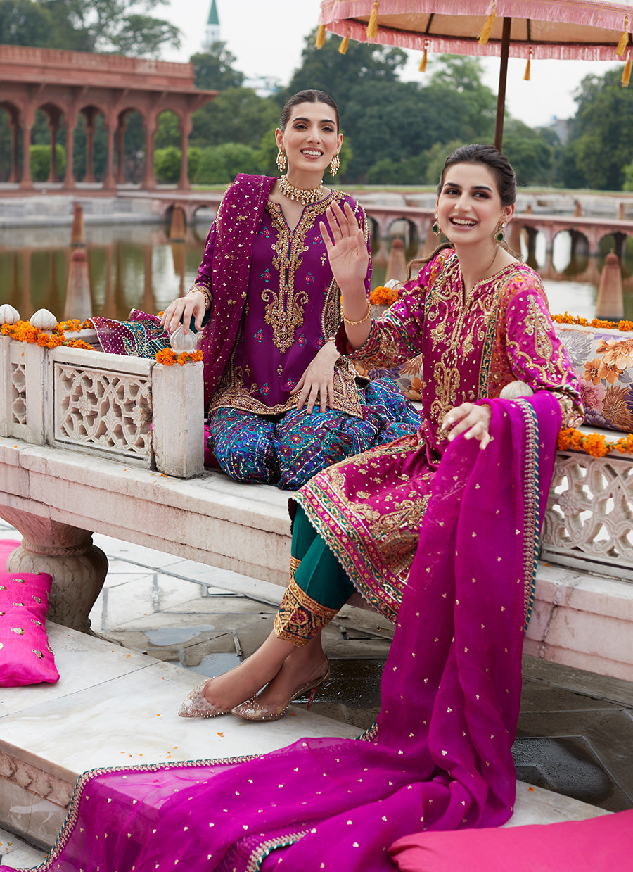 Zahra Mehndi Magenta BP Kurta