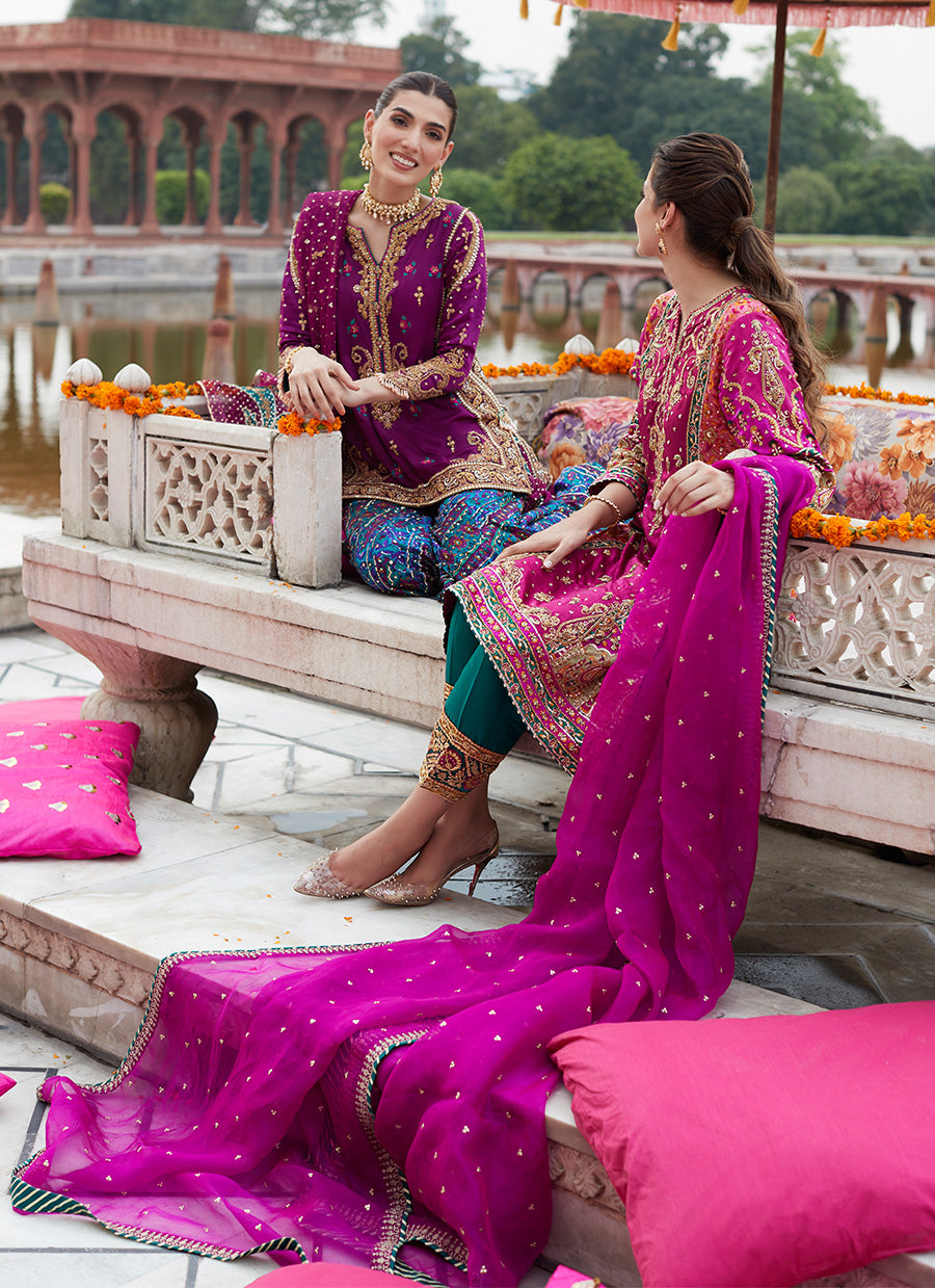 Zahra Mehndi Magenta BP Kurta