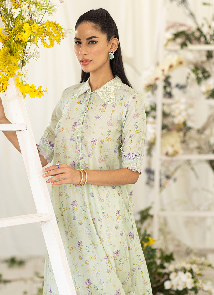 Florine Mint Floral Shirt