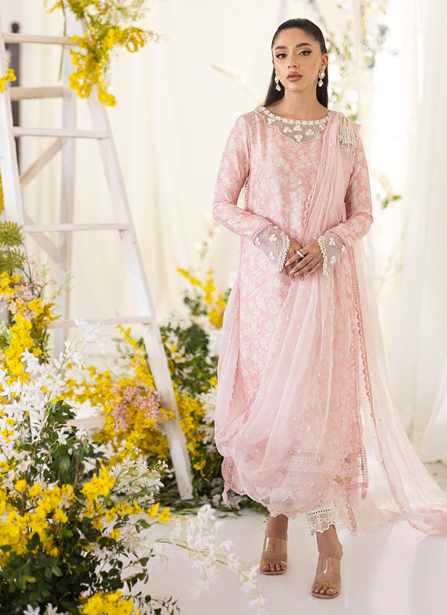 Olea Blush Silk Shirt And Pre-Draped Dupatta