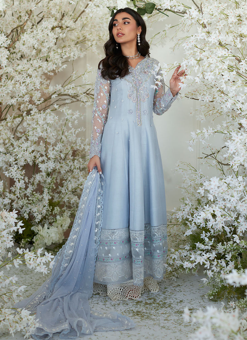 Genie Periwinkle Kalidaar and Dupatta
