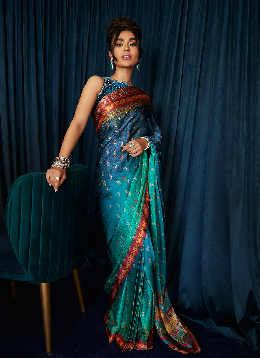 Julia Charmeuse Printed Saree