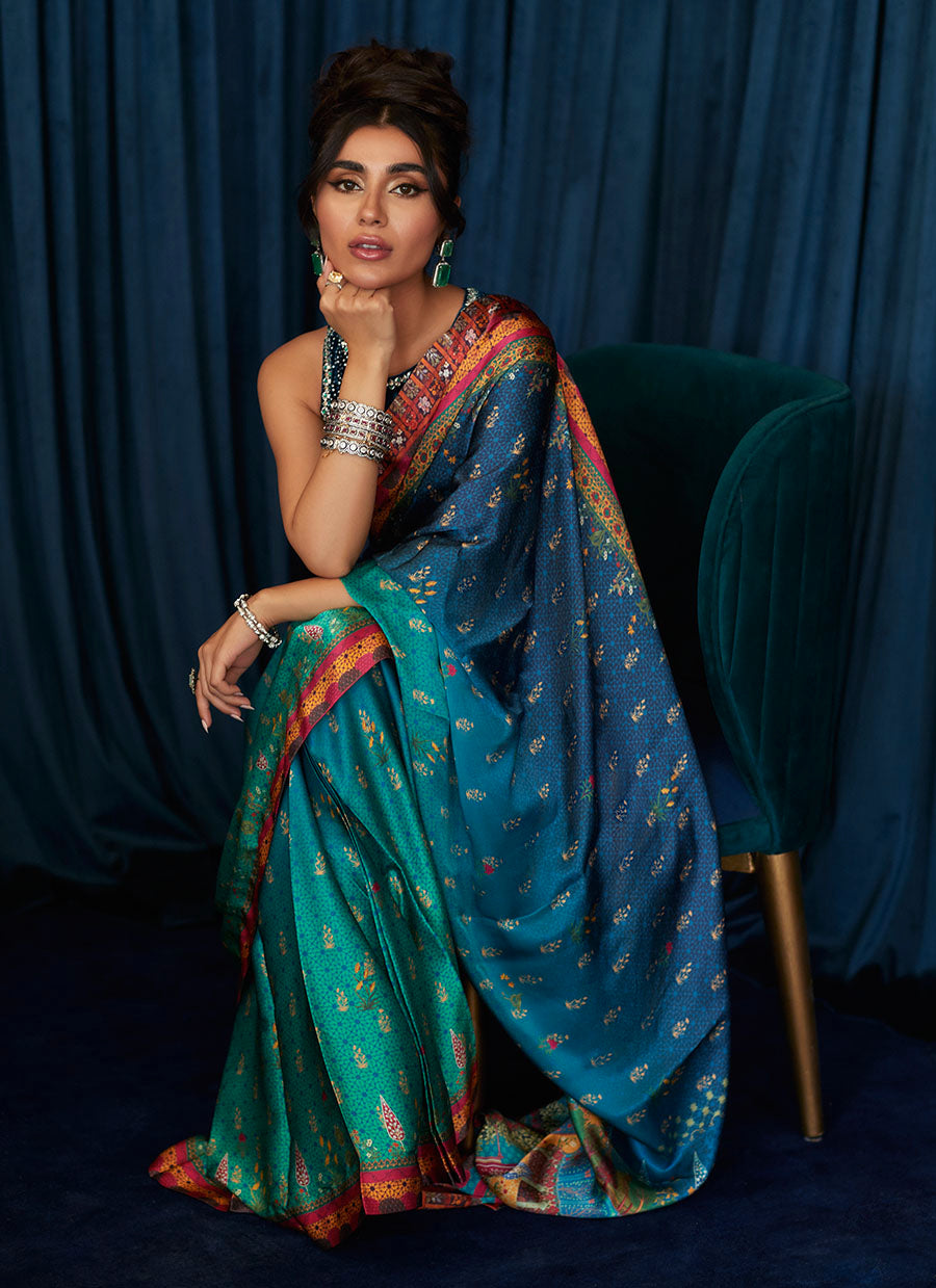 Julia Charmeuse Printed Saree