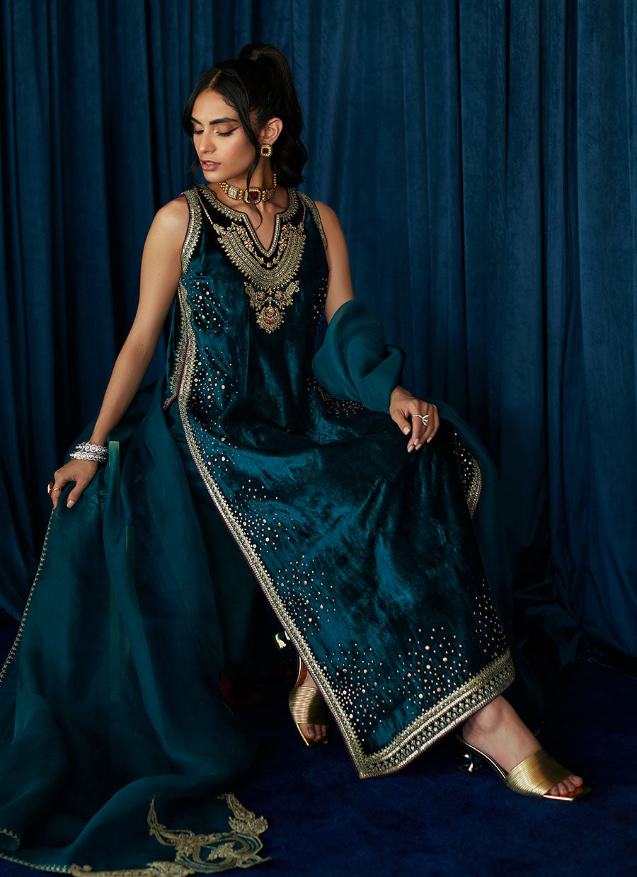 Audery Emerald Shirt and Dupatta